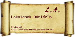 Lokaicsek Adrián névjegykártya